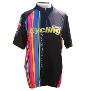 Cheji Cycling Short Sleeve Full Zip Shirt XXL black/pink
